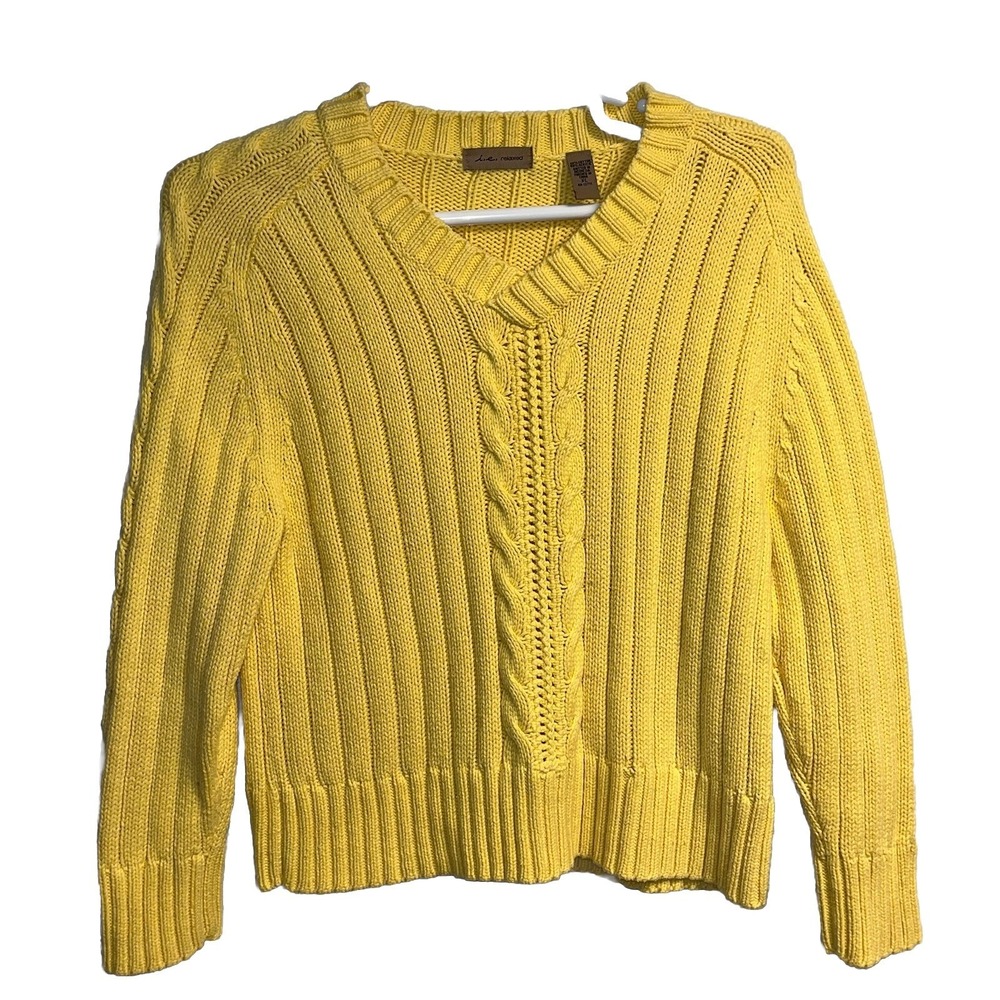 I.E. Relaxed Women Sweater Size XL Fishermen Cable Knit Chunky Grandma Core Cozy